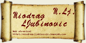 Miodrag LJubinović vizit kartica